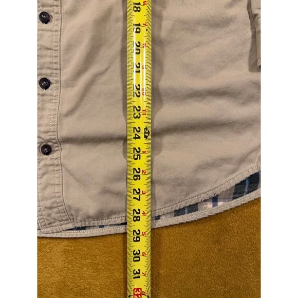 LL Bean Corduroy Shirt Jacket Men's M Plaid Flannel Lined Brown Chore Coat VTG - Picture 9 of 16